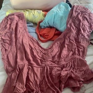 pink western crop top